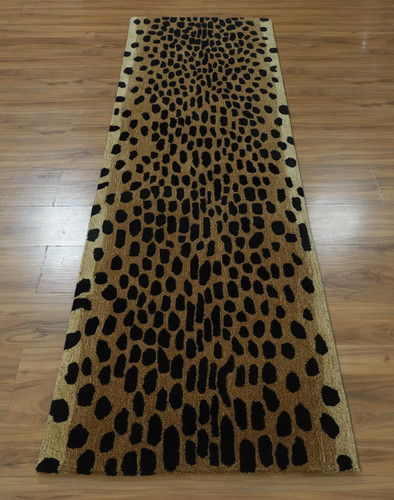 Hand tufted wool leopard - wool,