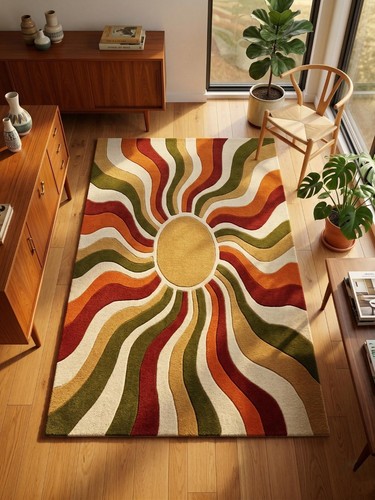 Multicolor hand tufted 70s - tufted,