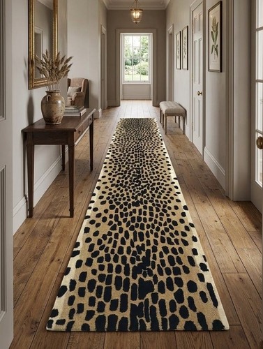 Hand tufted wool leopard - wool,