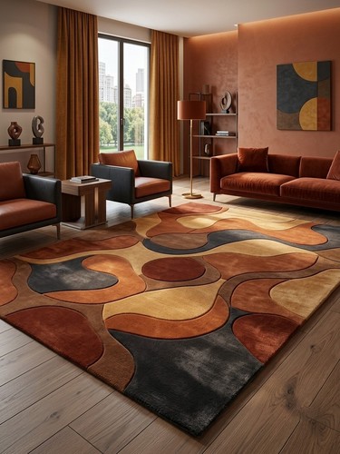 Modern hand tufted wool rug - hand,