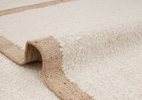 Natural wool jute - natural, ivory